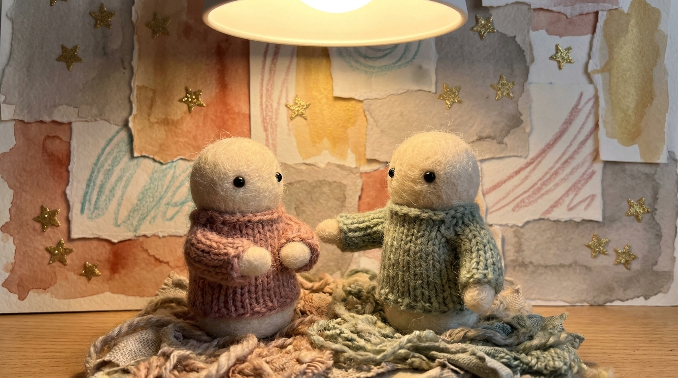 Sage in her felt room